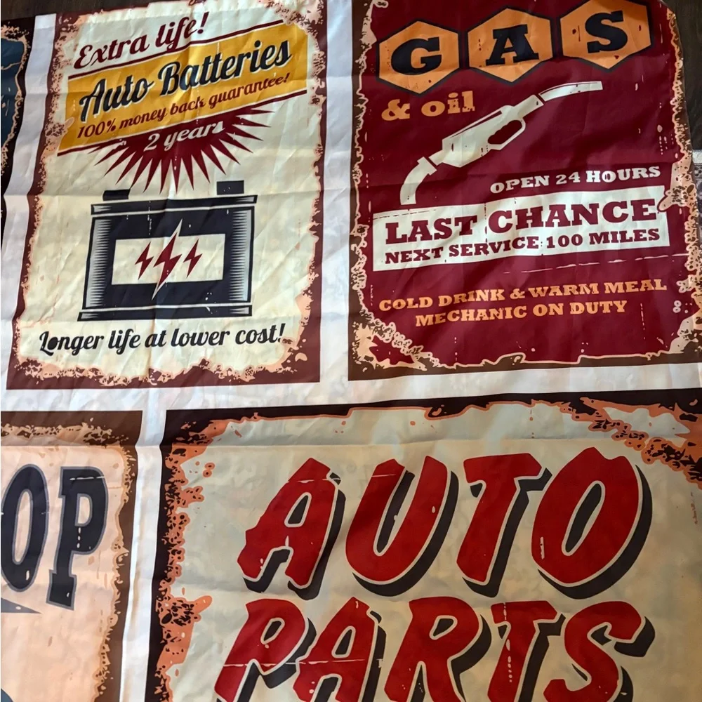 Vintage Americana Wall Art  & Shower Curtain Set